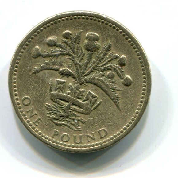 1984 Great Britain Scottish Thistle One Pound Coin (b512-20) - Picture 1 of 2